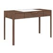 Creative Images International Wooden Office Desk in Walnut Color with Marble Top