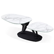 WHITE Motion Coffee Table with Cermanic Top and Metal base