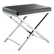 Gray Accent Stool with Chrome Base
