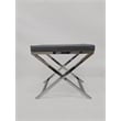 Gray Accent Stool with Chrome Base