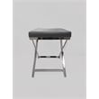 Gray Accent Stool with Chrome Base