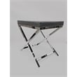 Gray Accent Stool with Chrome Base