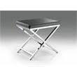 Gray Accent Stool with Chrome Base
