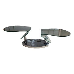 Motion Coffee Table with Clear Glass Top and Chrome Base