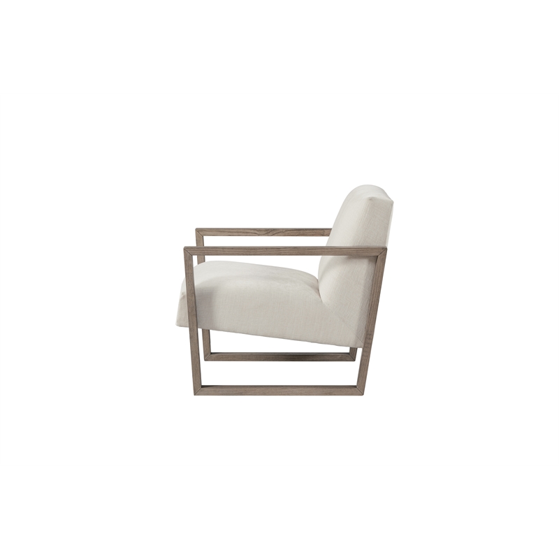 ELISSIDY Wood Armchair in Beige/Ash Oak Sled Base