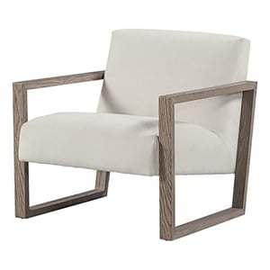 ELISSIDY Wood Armchair in Beige/Ash Oak Sled Base