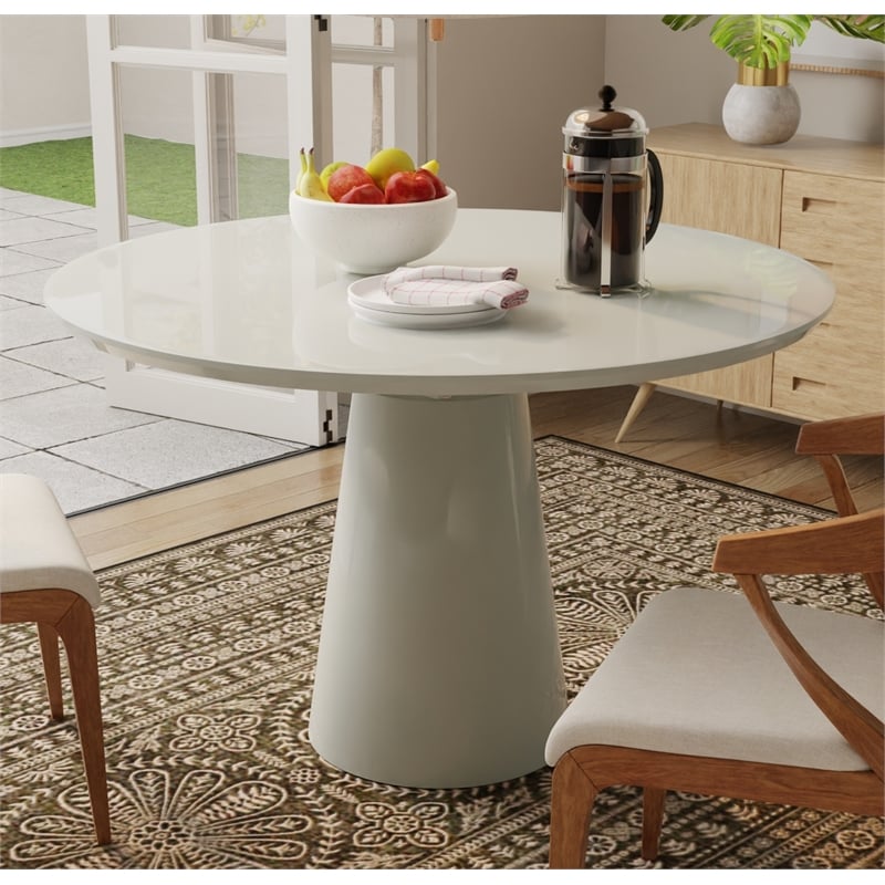 Creative Images International 42in Round White Dining Table
