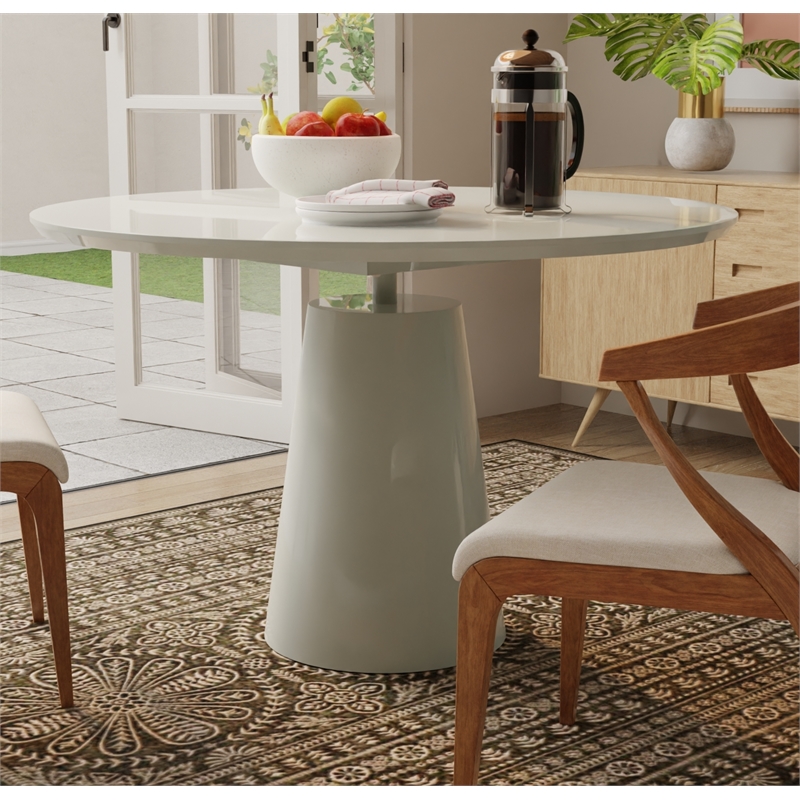 Creative Images International 42in Round White Dining Table