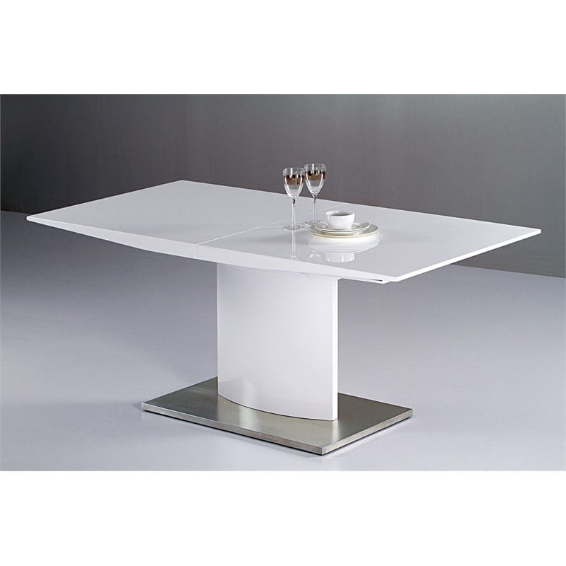 Creative Images International White Extention Table Stainless Steel Base