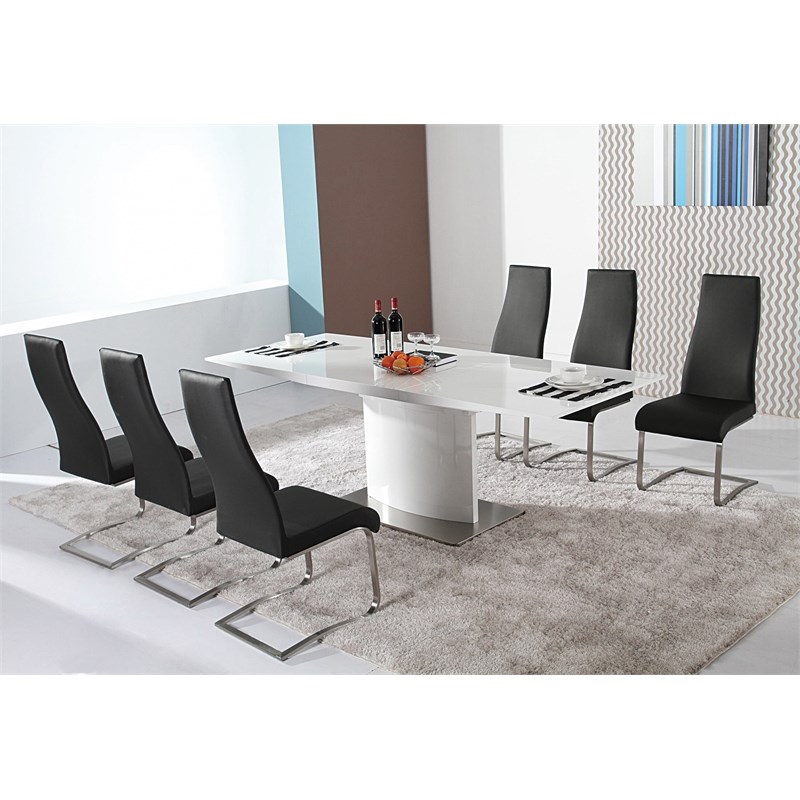 Creative Images International White Extention Table Stainless Steel Base