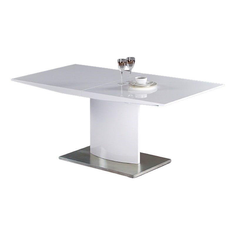 Creative Images International White Extention Table Stainless Steel Base