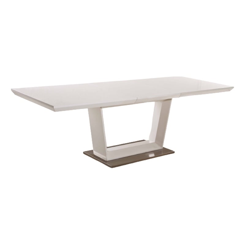Creative Images International Stainless Steel & Wood Dining Table in White
