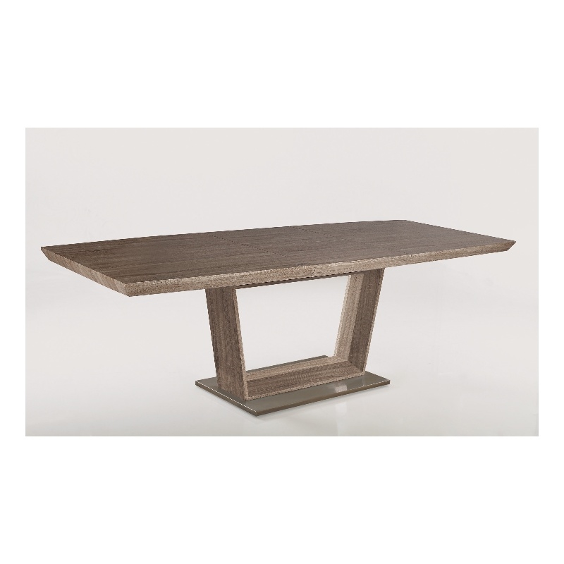 Creative Images International Sonoma Stainless Steel & Wood Dining Table in Oak