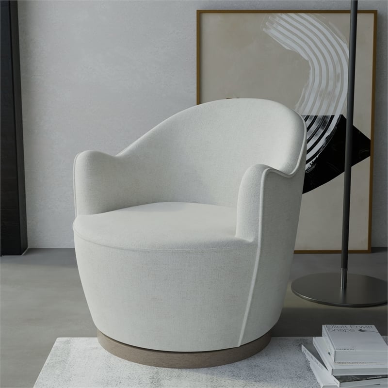 Creative Images International Ellisidy Fabric Accent Chair in Off White