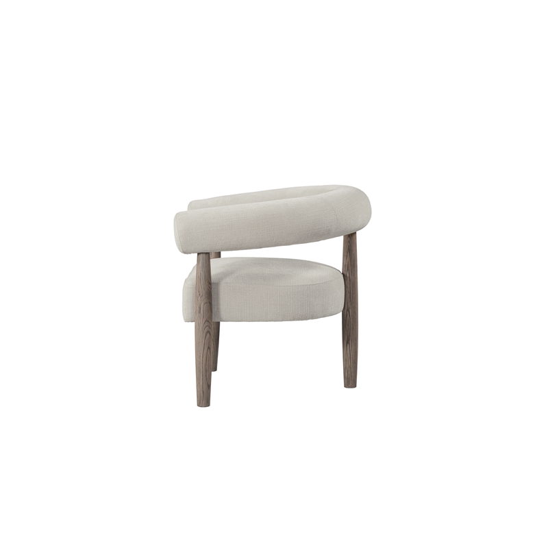 Creative Images International Elissidy Fabric & Wood Armchair in Cream