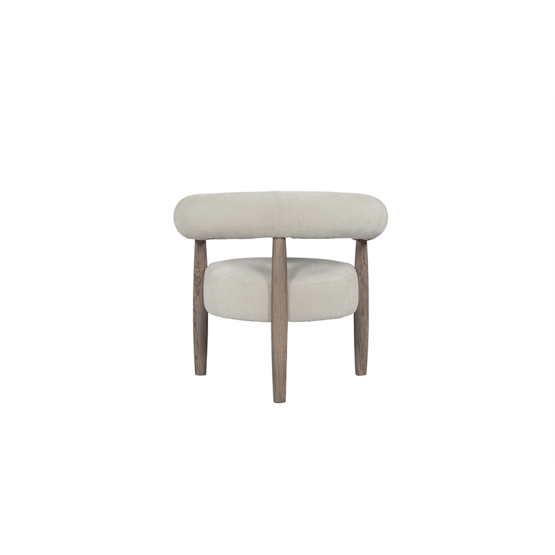 Creative Images International Elissidy Fabric & Wood Armchair in Cream