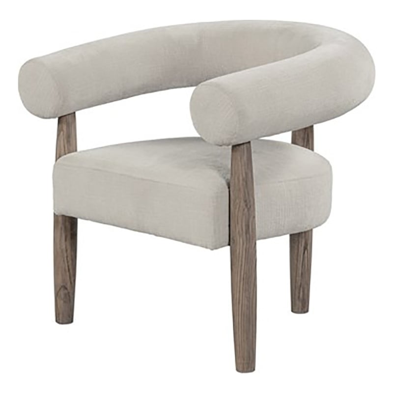 Creative Images International Elissidy Fabric & Wood Armchair in Cream