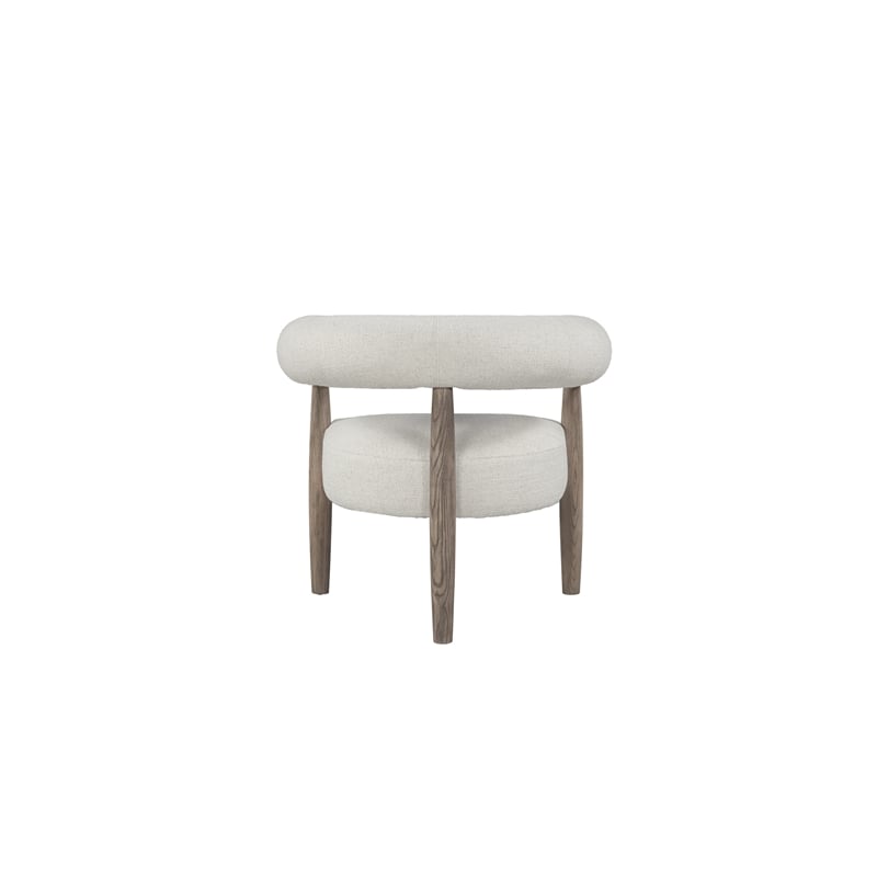 Elissidy Plywood Ash Veneer Base and Upholstery Inner Armchair Off White