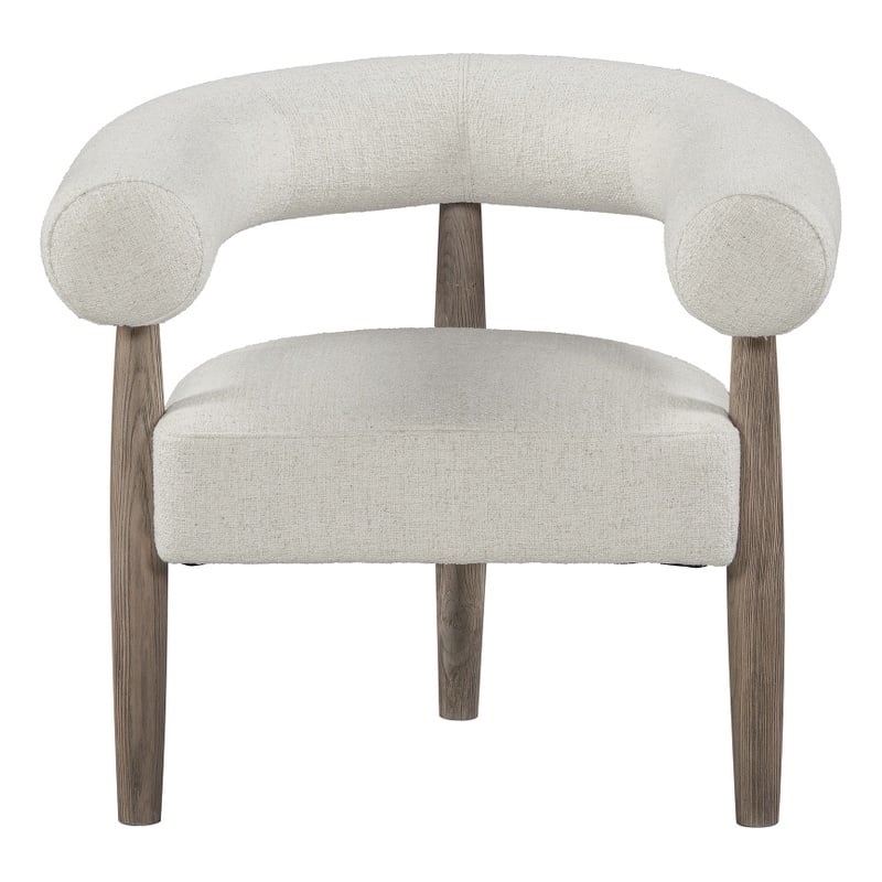 Elissidy Plywood Ash Veneer Base and Upholstery Inner Armchair Off White