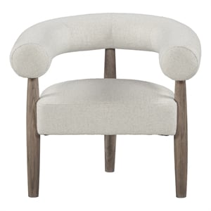 Elissidy Plywood Ash Veneer Base and Upholstery Inner Armchair Off White