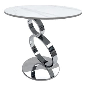 End Table with 12mm sintered stone top & Stainless Steel base