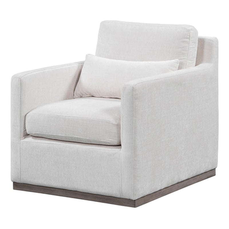 Elissidy Beige Accent Chair with cushion with Swivel Base