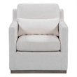 Elissidy Beige Accent Chair with cushion with Swivel Base