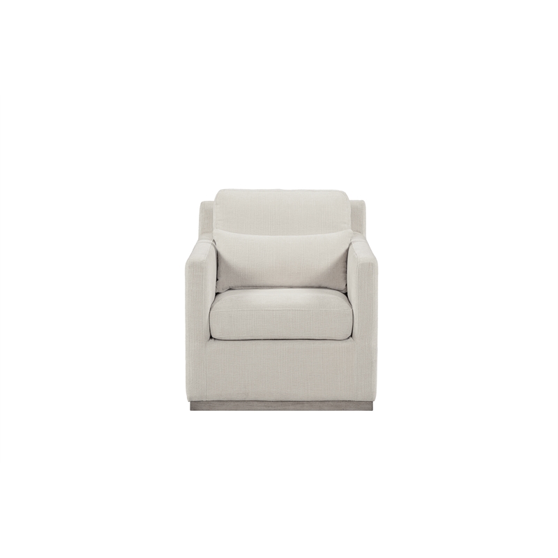 Elissidy Cream Accent Chair with cushion with Swivel Base