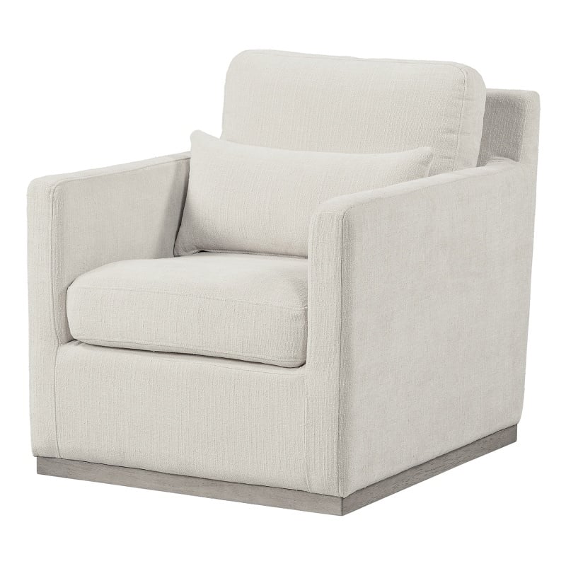 Elissidy Cream Accent Chair with cushion with Swivel Base