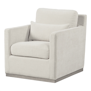 Elissidy Cream Accent Chair with cushion with Swivel Base