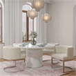 Creative Images Intl 60'' Round Marble Dining Table Pedestal Base
