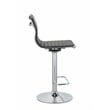 Adjustable 37 to 45.5 Inches Balck PU Bar Stool with Chrome Leg Set of 2