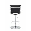 Adjustable 37 to 45.5 Inches Balck PU Bar Stool with Chrome Leg Set of 2