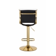 Adjustable 37 to 45.5 Inches High White PU Bar Stool with Gold Legs Set of 2