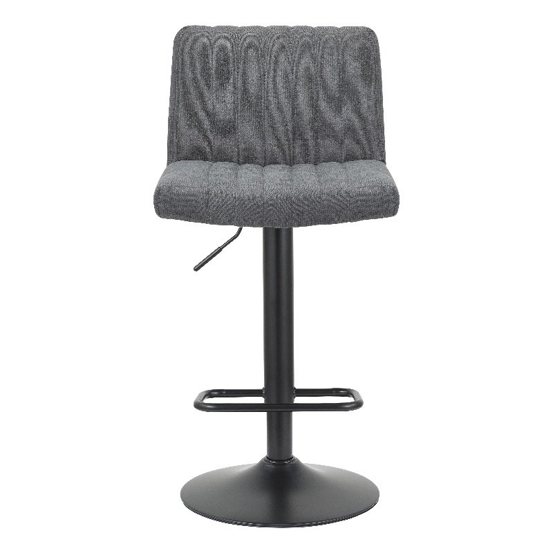 Adjustable 35 to 43.6 Inches High Gray Fabric Stool with Metal Legs Set of 2