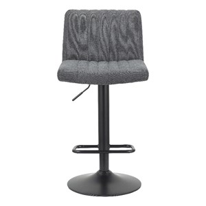 Adjustable 35 to 43.6 Inches High Gray Fabric Stool with Metal Legs Set of 2