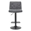Adjustable 35 to 43.6 Inches High Gray Fabric Stool with Metal Legs Set of 2