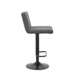 Adjustable 35 to 43.6 Inches High Gray Fabric Stool with Metal Legs Set of 2