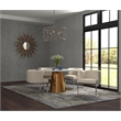 54'' White and Gray Vein Marble Table with Brushed Gold base