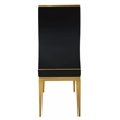 Black Dining Chair with Brushed Gold Stainless Steel legs Set of 4