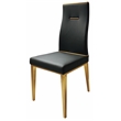 Black Dining Chair with Brushed Gold Stainless Steel legs Set of 4