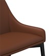 Set of 2 Cognac Faux Leather Dining Chairs