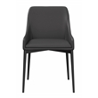 Black PU dining chair/black legs Set of 2