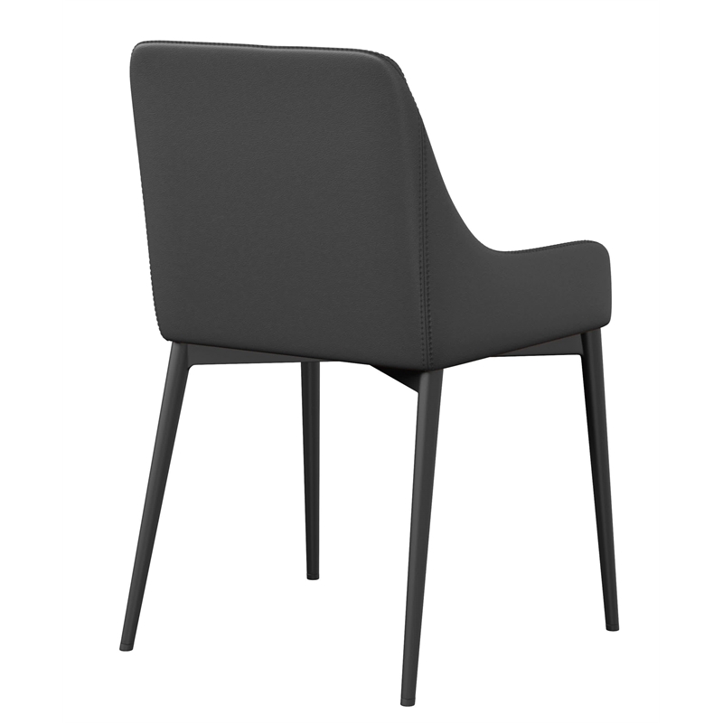 Black PU dining chair/black legs Set of 2
