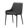 Black PU dining chair/black legs Set of 2