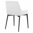 White PU dining chair with black legs Set of 2