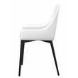 White PU dining chair with black legs Set of 2