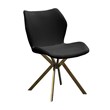 Dining chair with black seat and gold legs Set of 4