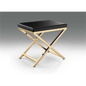 Black Polyurethane Chair with Gold Base