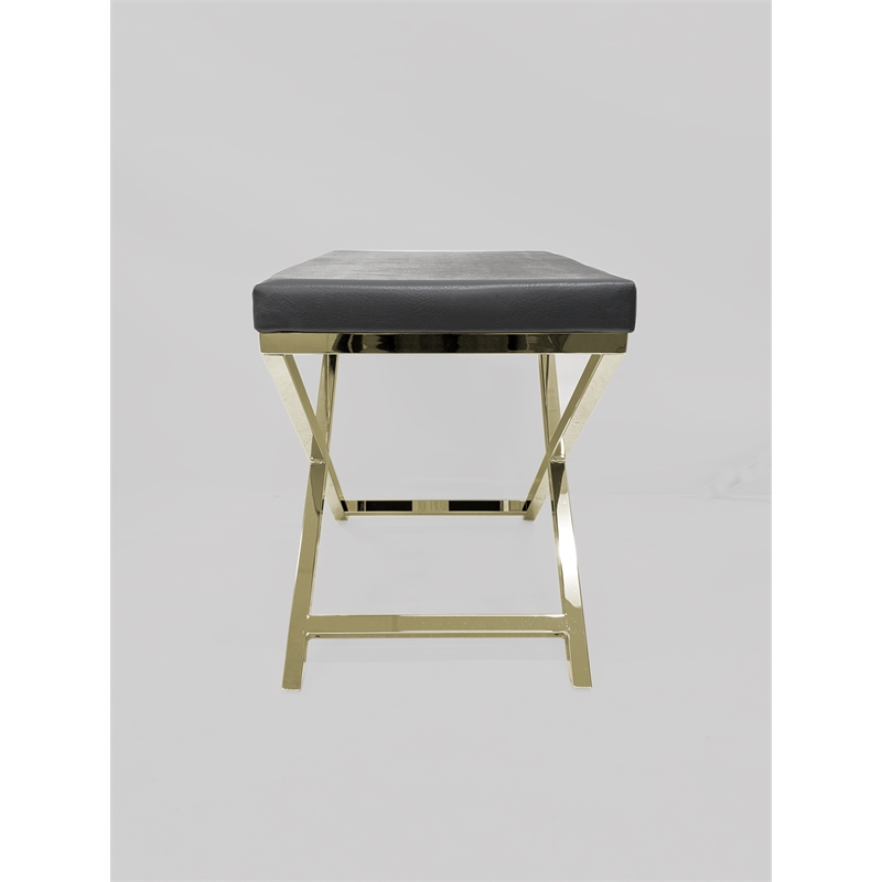 Gray Polyurethane Chair with Gold Base